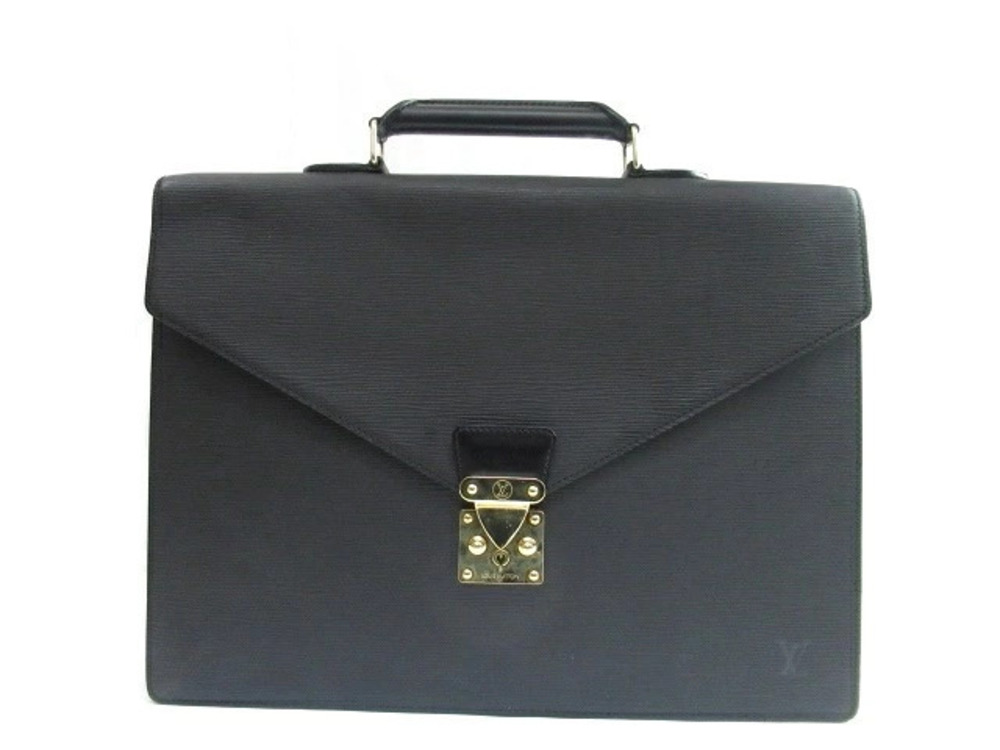 LOUIS VUITTON Bag Serviette Ambassador Business Epi Noir Black